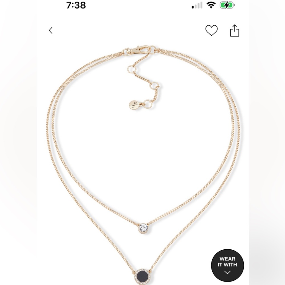 Gold-Tone Stone & Crystal Layered Pendant Necklace, 16" + 3" extender